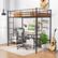 Alt View 1. Costway - Twin Size Loft Bed Heavy Duty Metal Loft Bed Frame with Safety Guardrail - Black.