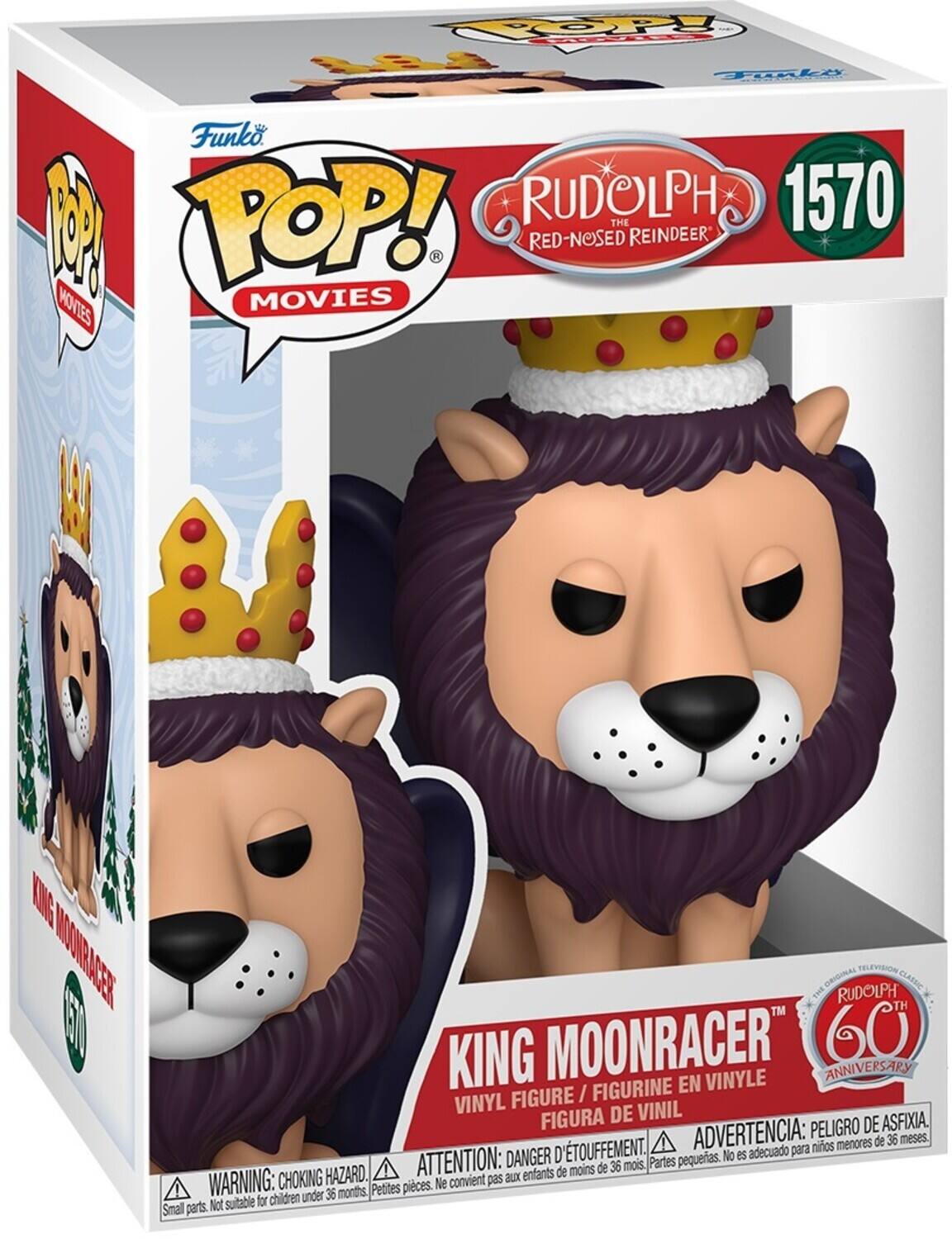 POP! Funko POP! RUDOLPH THE RED-NOSED REINDEER MOVIES KING MOONRACER 60 ANNIVERSARY / FIGURINE EN VINYL FIGURA DE VINIL ASFIXIA. ADVERTENCIA: PELIGRO DE menores de 36 meses. TOUFFEMENT. adecuado para niños ATTENTION: DANGER D Partes pequeas. No es de moins de 36 mois. CHOKING HAZARD. WARNING: Small parts. Not suitable for children under 36 months. Petites pieces.