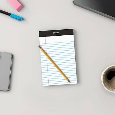 Alt View 7. Staples - Notepads, 5" x 8", Narrow Ruled, 100 Sheets/Pad, 6 Pads/Pack - White.