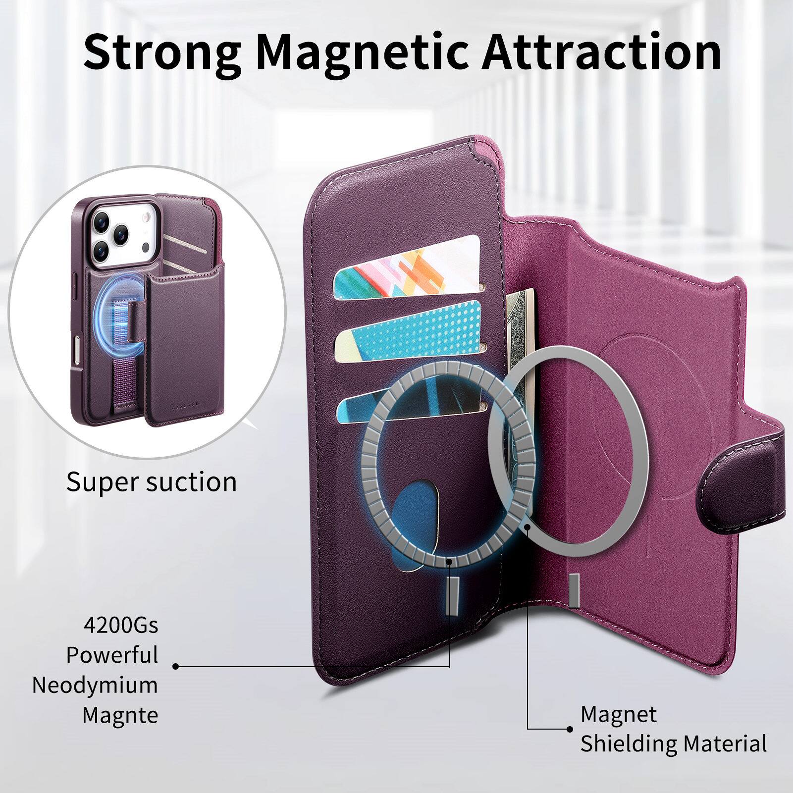Strong Magnetic Attraction  
Super suction  
4200Gs Powerful Neodymium Magnet  
Magnet Shielding Material