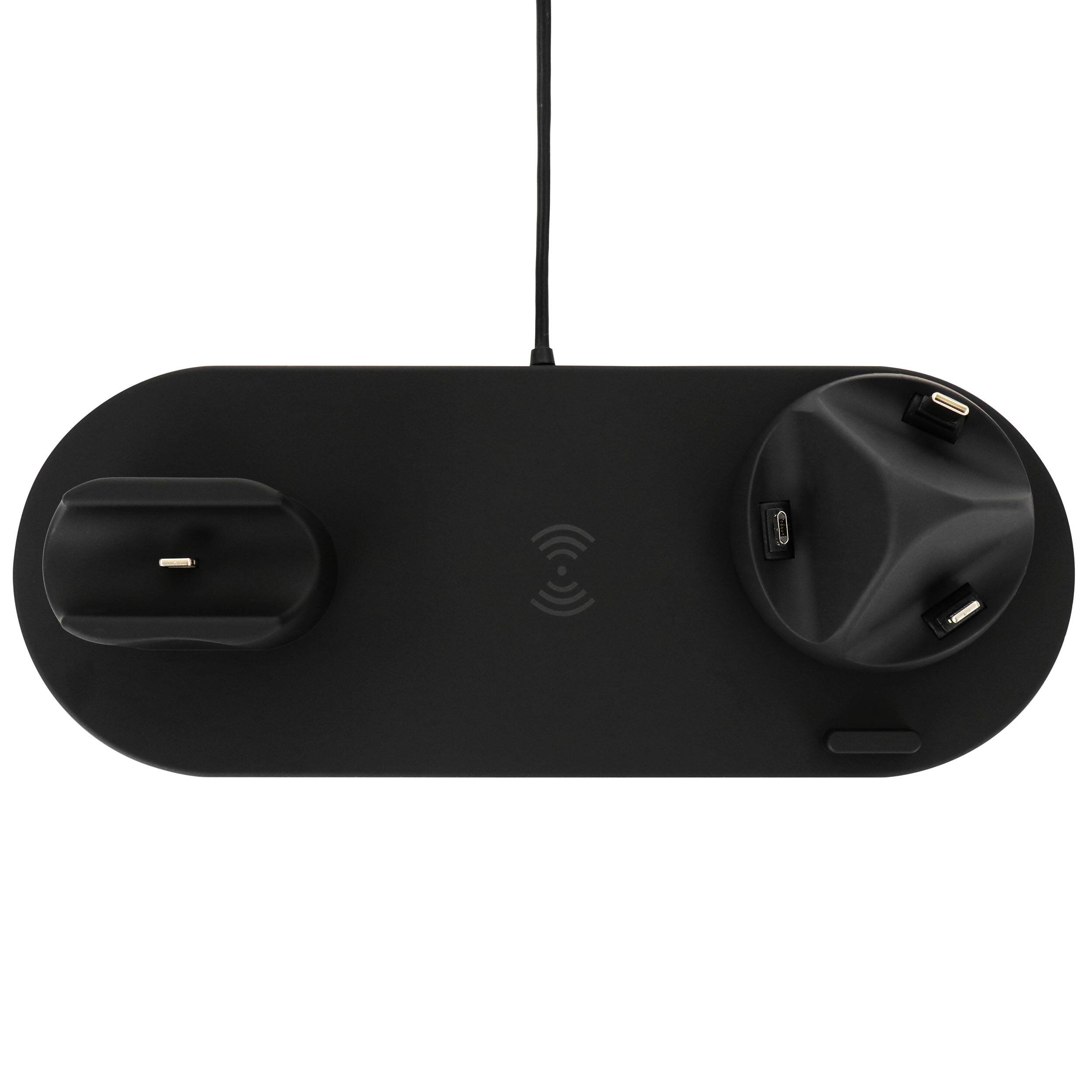 Alt View 1. Trexonic - Trexonic Wireless Charger 6 in 1 Charger Dock with Wireless Charging Station in Black - Black.