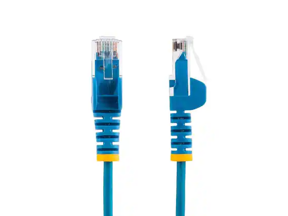 Front. StarTech.com - StarTech 4ft Blue Slim CAT6 Ethernet Cable, Snagless RJ45, LSZH, 28AWG Pure Bare Copper, Slim Network Patch Cable/Cord.