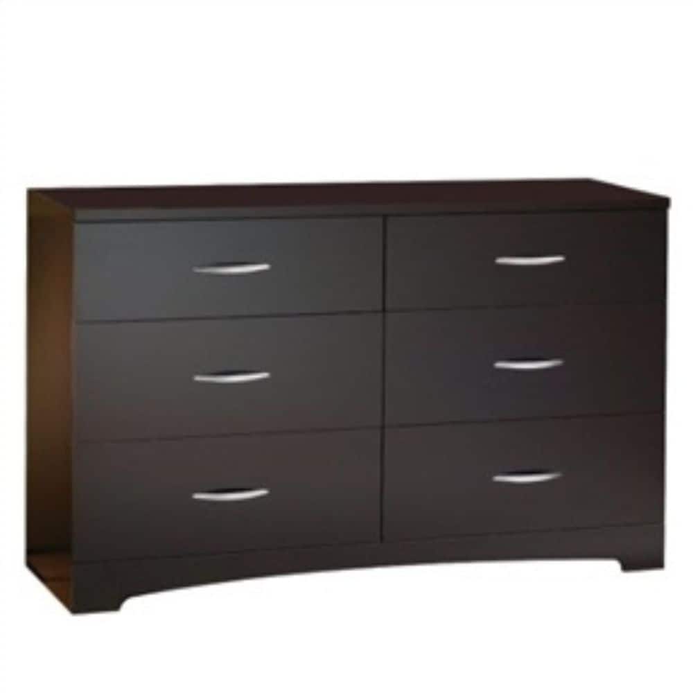 Hivvago - Modern 6-Drawer Bedroom Dresser - Chocolate Brown