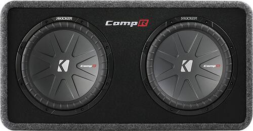 Front. KICKER - CompR Dual 12" Dual-Voice-Coil 2-Ohm Subwoofers with Enclosure - Black.