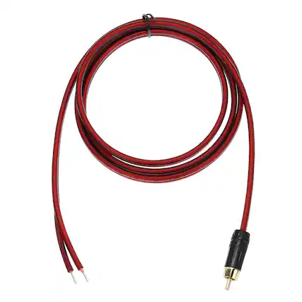 Front. Unique Bargains - RCA to Bare Wire Open End Audio Cable, 14AWG Gold Plated Extension Wire for Guitar, Speakers - Red.