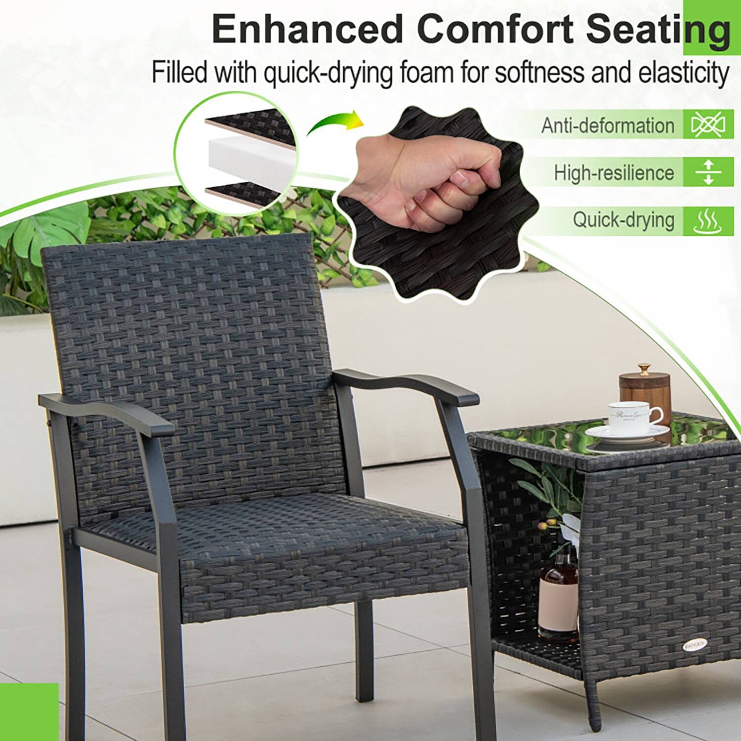 Enhanced Comfort Seating  
Filled with quick-drying foam for softness and elasticity  
Anti-deformation  
High-resilience  
Quick-drying