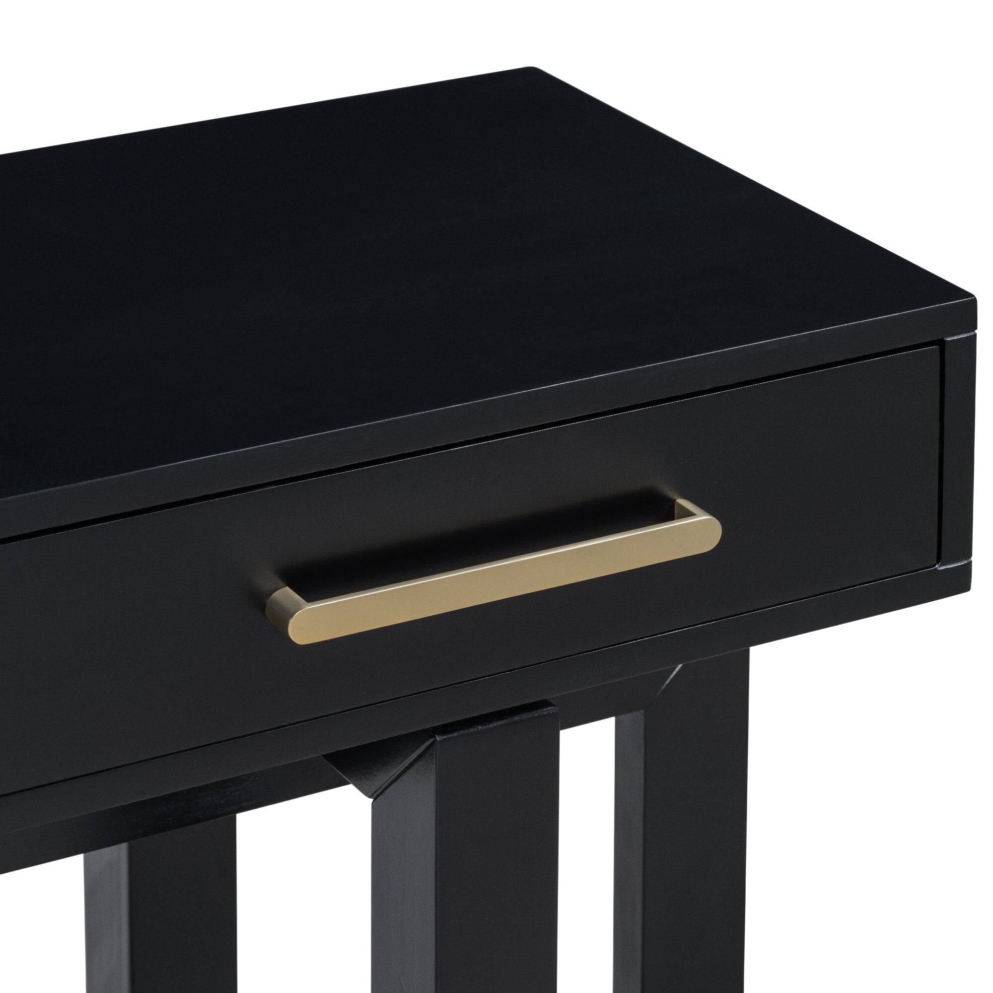Alt View 7. Boyel Living - Elegant Console Table with Three Drawers and Extra Long Entryway Table - Black.