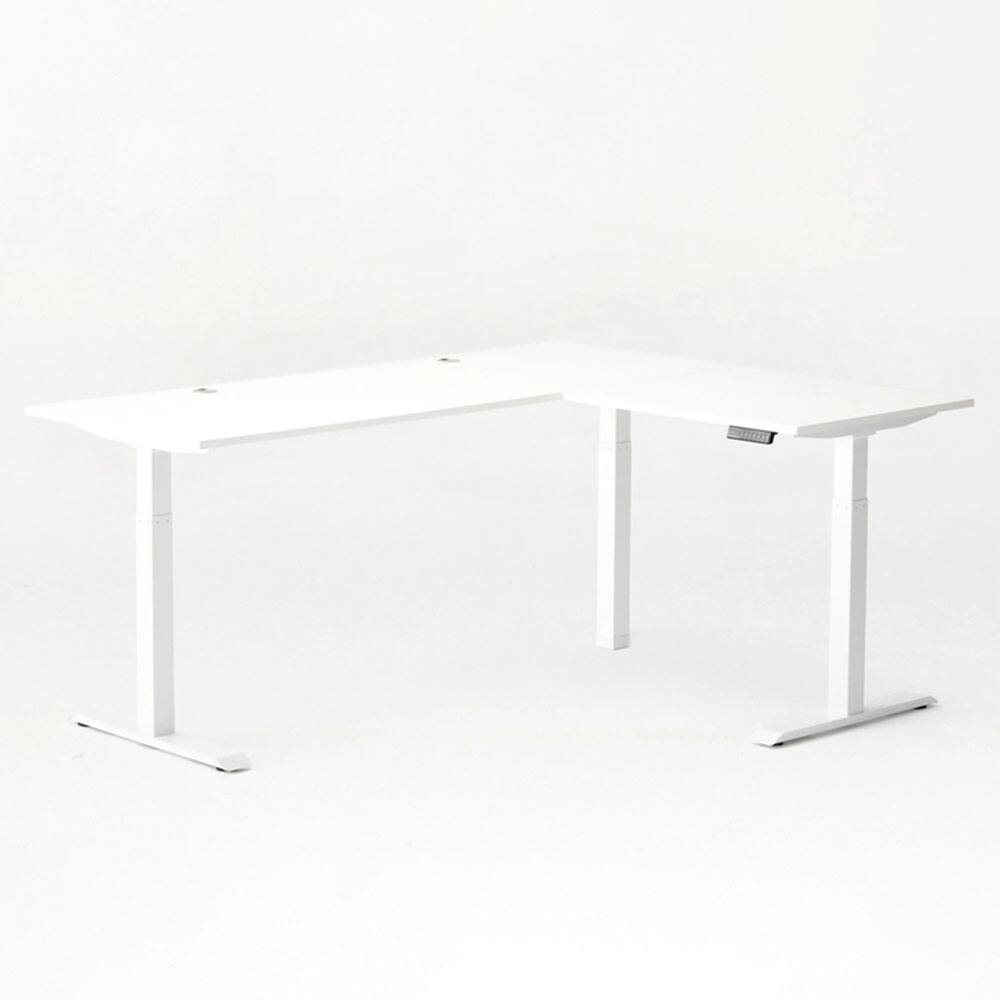 Front. Autonomous - Autonomous Desk 2 L-Shaped Standing Desk Triple Motor 77 x 64 - White.