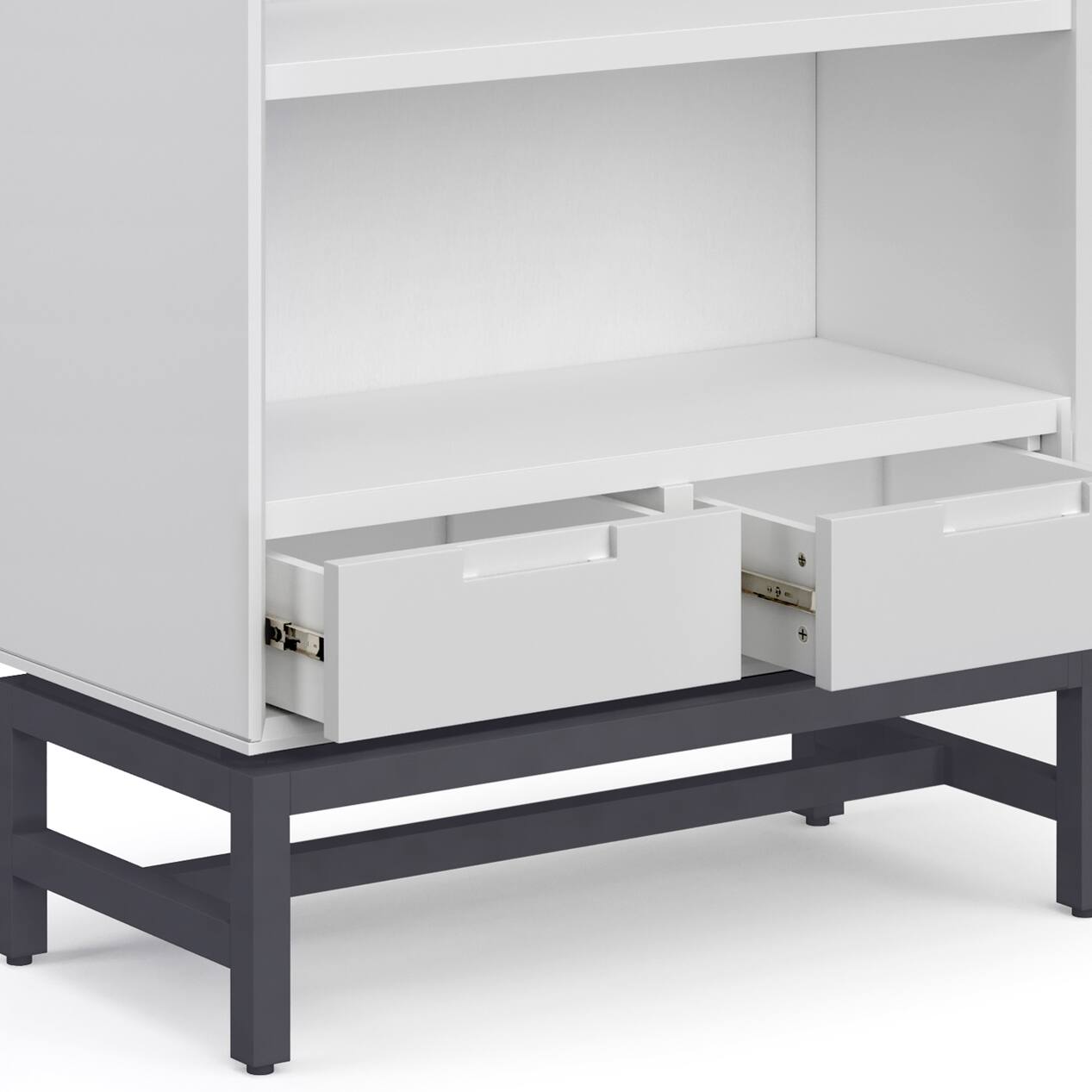 Alt View 7. Simpli Home - Banting 60 inch Desk and 30 inch Bookcase - White.