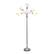 Alt View 13. Simple Designs - 5 Light Adjustable Gooseneck Floor Lamp - Silver/White Shades.