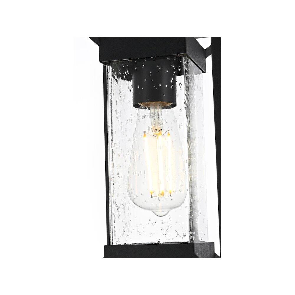 Alt View 2. Elegant Lighting - Willington 7 inch Outdoor Pendant in Black - Black.