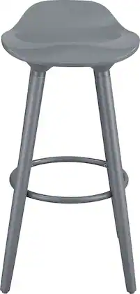 Elle Decor - Caroline Wood Bar Stool - Gray