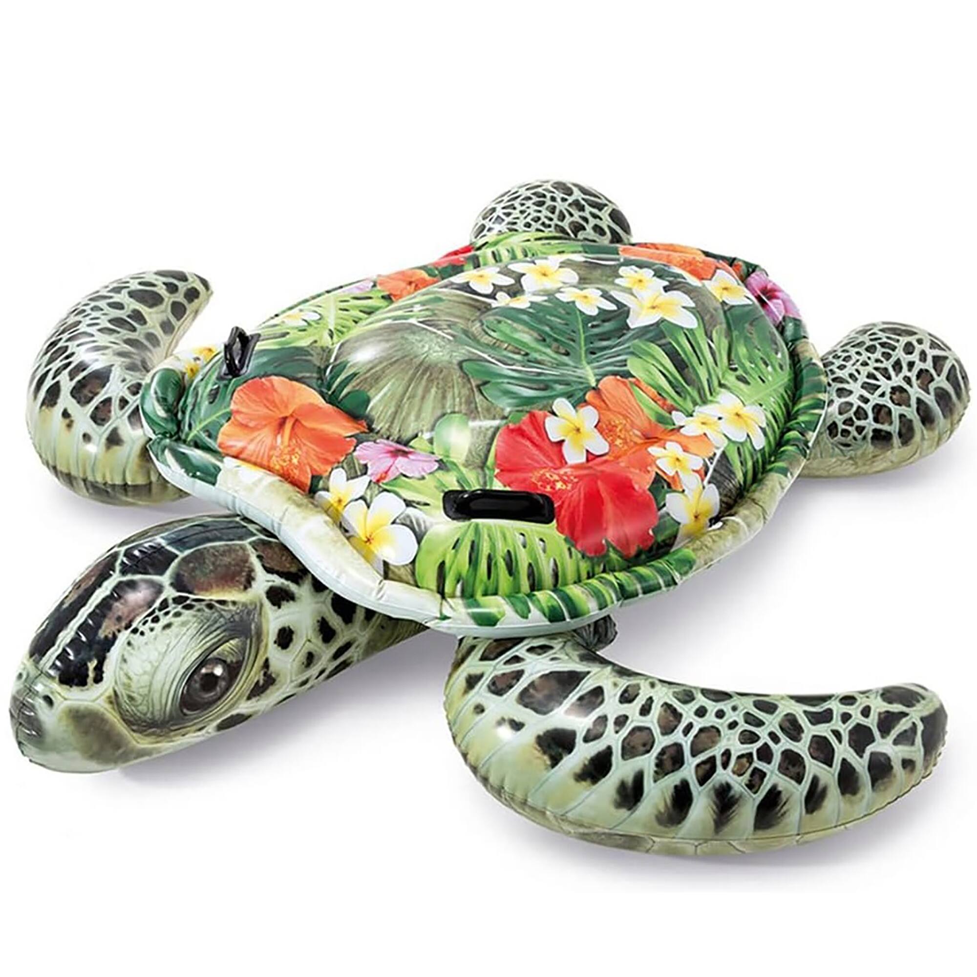 Angle. Intex - Realistic SeaTurtle 75 x 67" Inflatable Water Float, Kids Ages 3+.