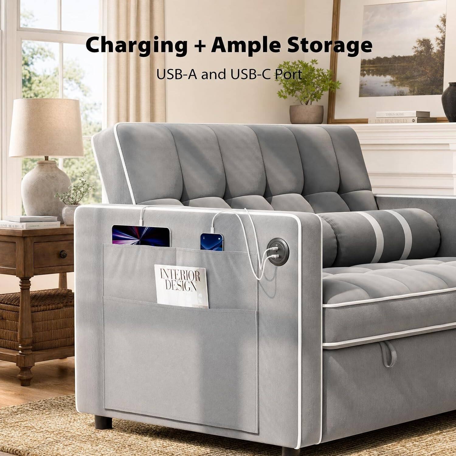 Charging + Ample Storage  
USB-A and USB-C Port  

UNE BEAUTIFUL  
INTERIOR DESIGN