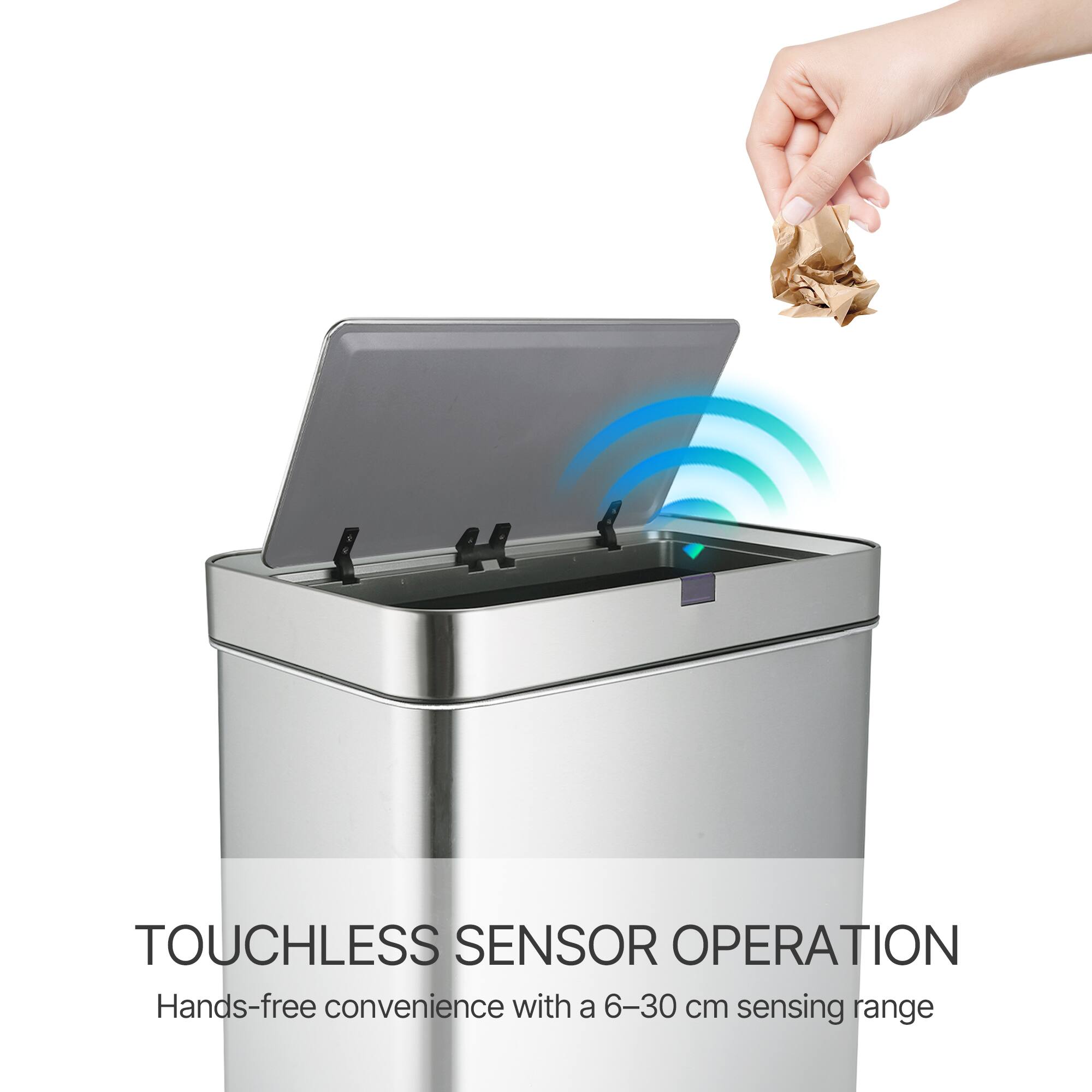 TOUCHLESS SENSOR OPERATION  
Hands-free convenience with a 6–30 cm sensing range