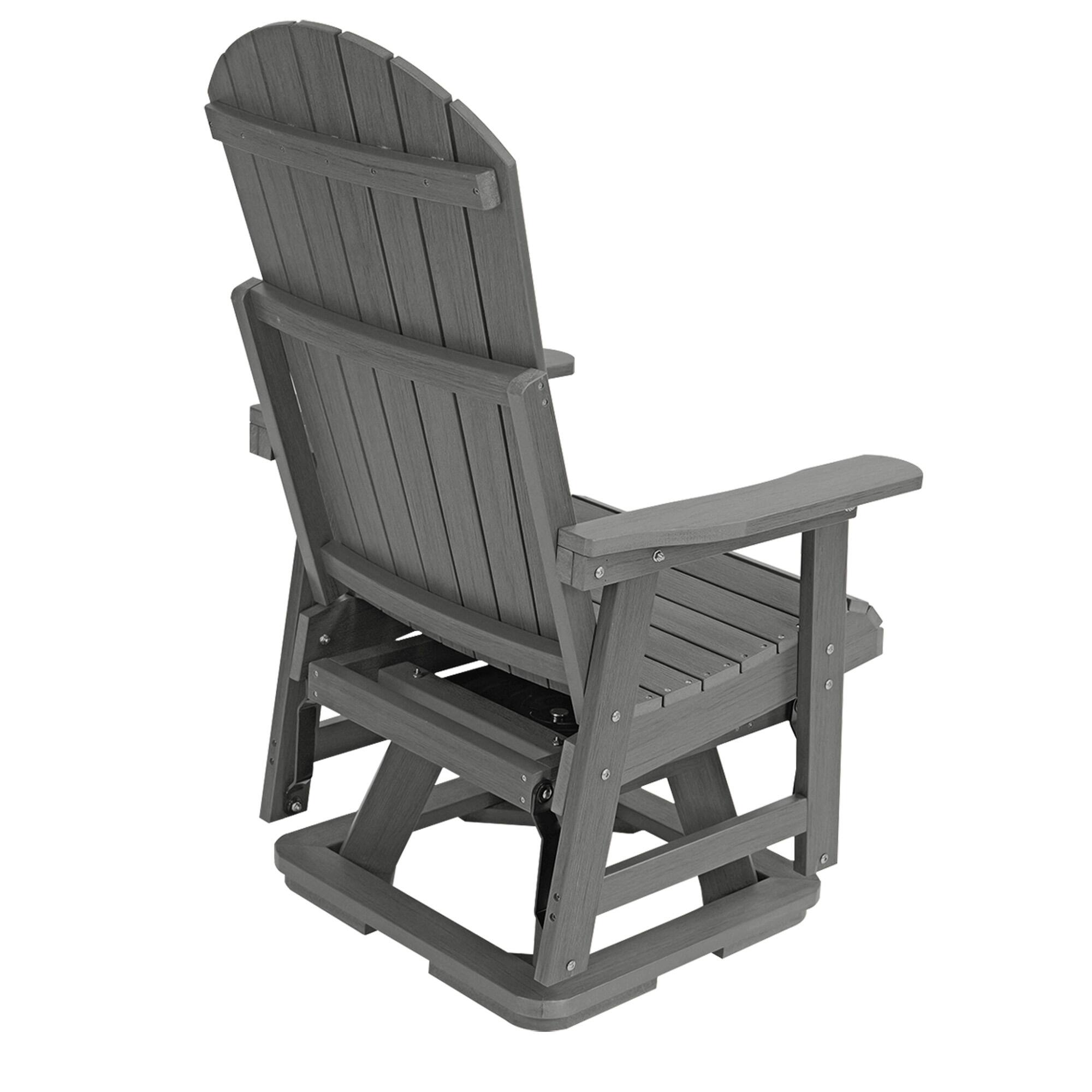 Alt View 6. Fortune Candy - HIPS Swivel Patio Glider, Poly Lumber Weather Resistant Outdoor Chair, for Patio, Porch, Yard - Deep Gray.