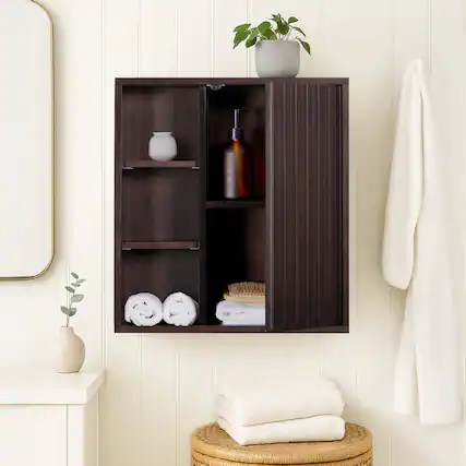 Front. Teamson Home - Teamson Home Tremolo 1-Door Wall Cabinet, Espresso - Black.