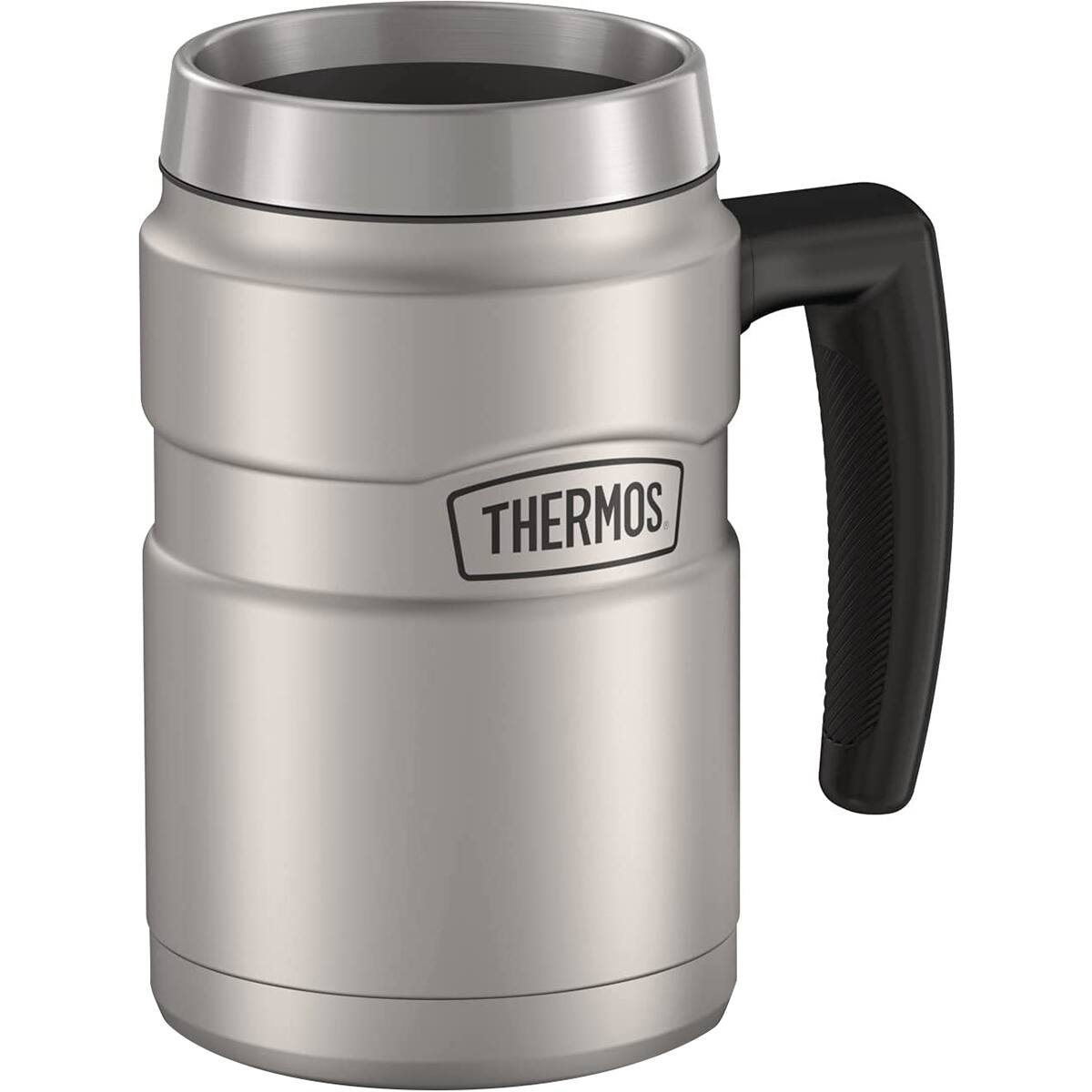 Alt View 3. Thermos - Thermos 16 oz. Stainless King Vacuum Insulated Coffee Mug - Matte Stainless - Matte Stainless.