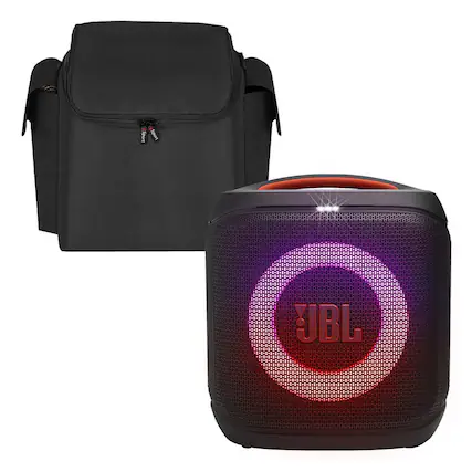 Front. JBL - JBL PartyBox Encore Essential 2 Portable Party Speaker Bundle with gSport Case (Black) - Black.