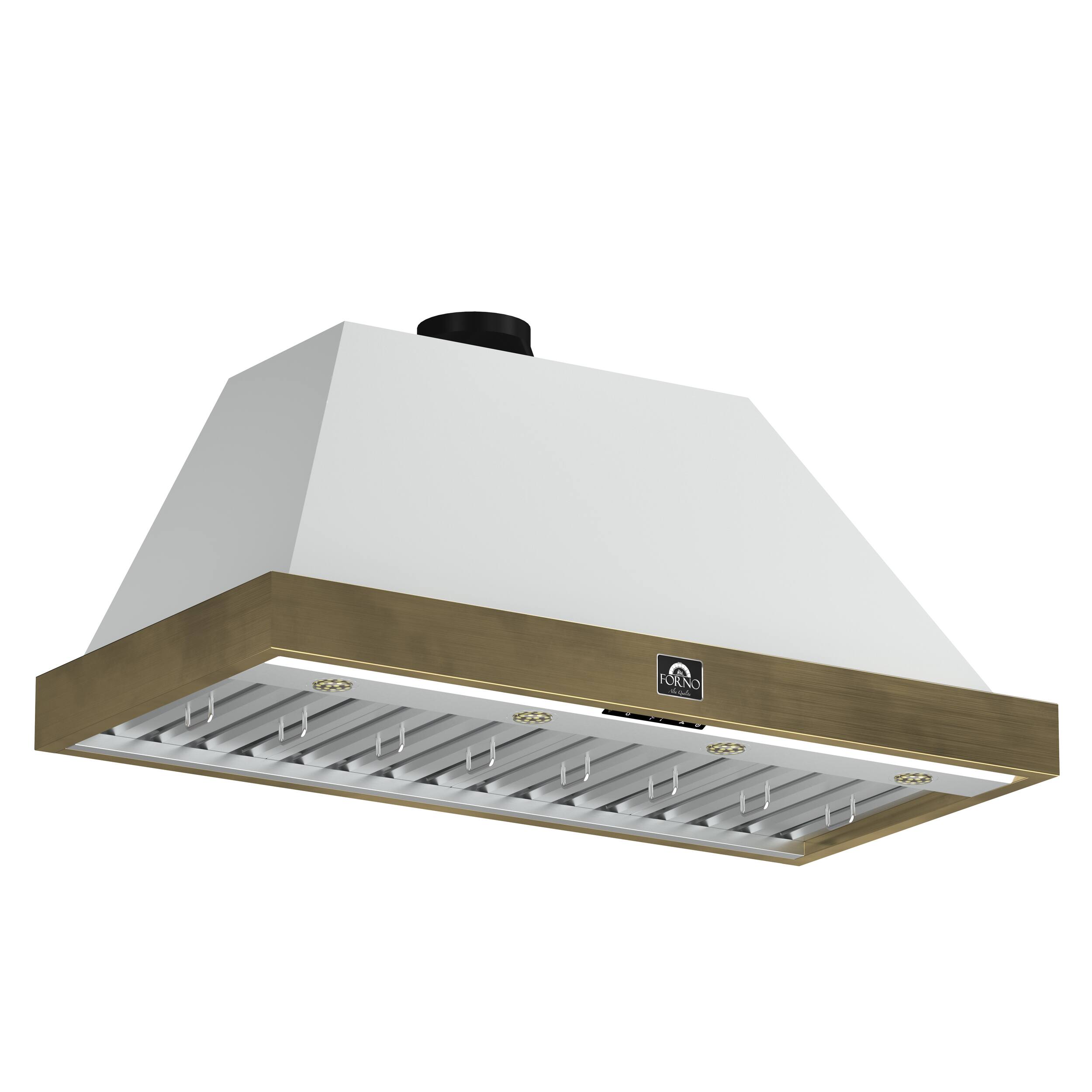Left. Forno Appliances - Vittorio 48" Vented Range Hood - White.