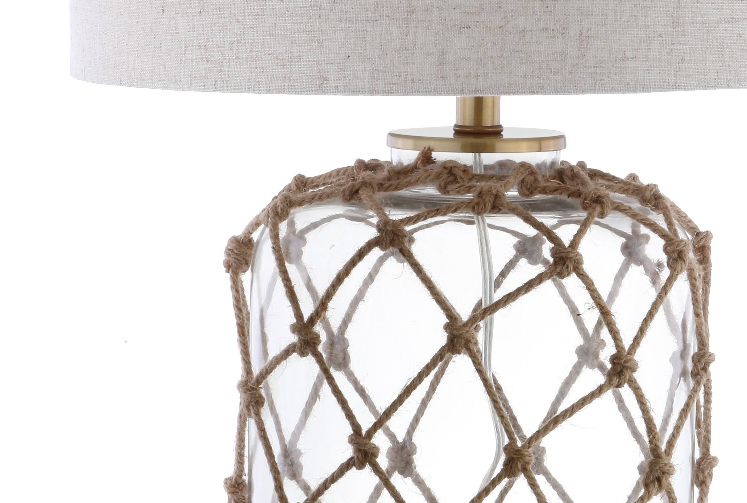 Alt View 6. Jonathan Y - Mer 26.5" Glass and Rope LED Table Lamp, Brown/Clear - Brown/Clear.