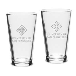 Jardine - San Francisco Dons 16oz. 2-Piece Classic Pub Glass Set - Multicolor