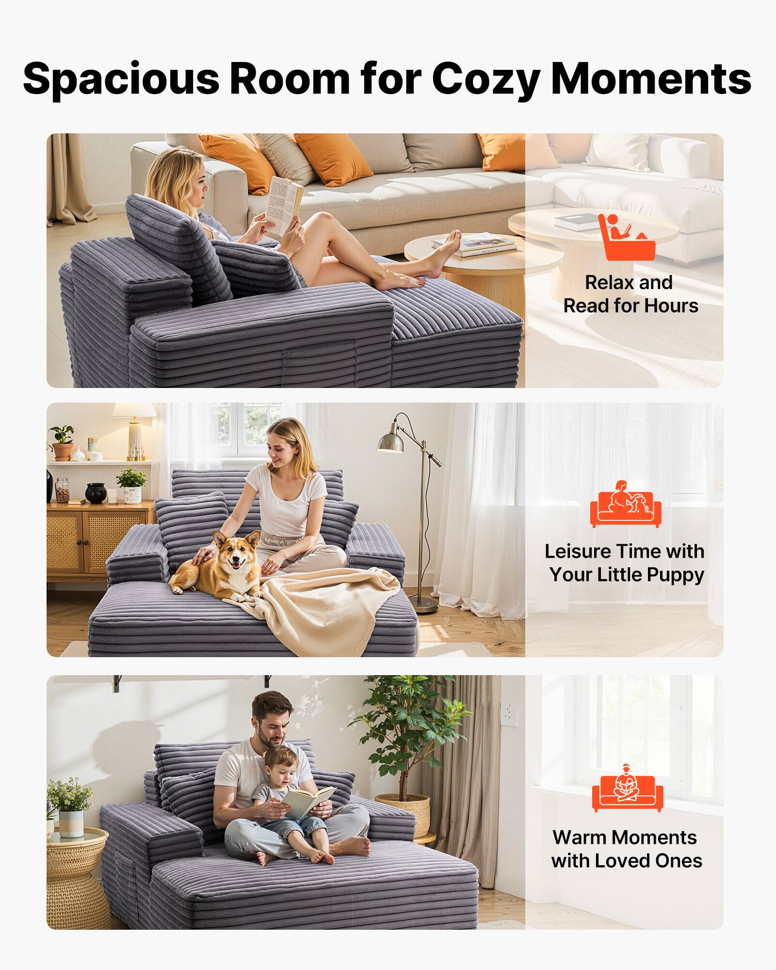 Spacious Room for Cozy Moments

- Relax and Read for Hours
- Leisure Time with Your Little Puppy
- Warm Moments with Loved Ones