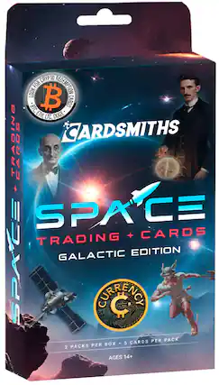 CARDSMITHS TRADING CARDS SPACE GALACTIC EDITION SPACE CURRENCY 5 CARDS PER PACK BOX - 5 2 PACKS PER AGES 14+