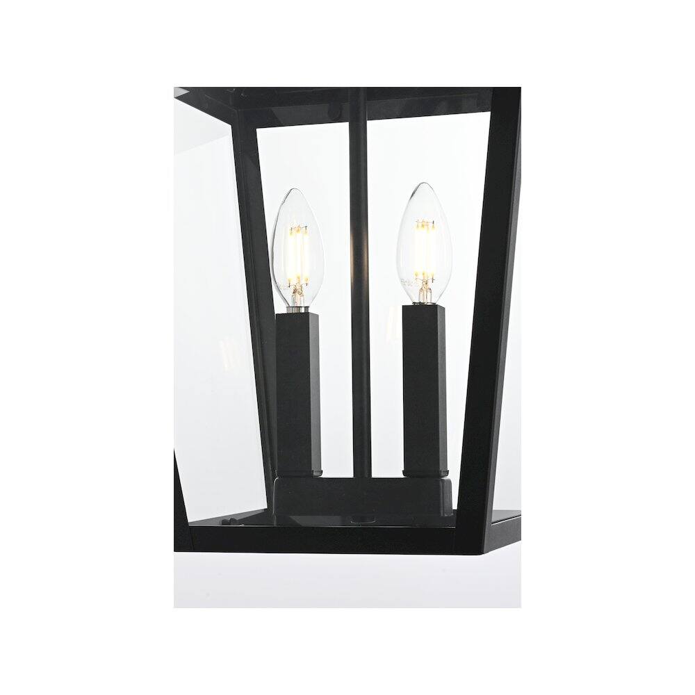 Alt View 2. Elegant Lighting - Frankford 7 inch Outdoor Pendant in Black - Black.