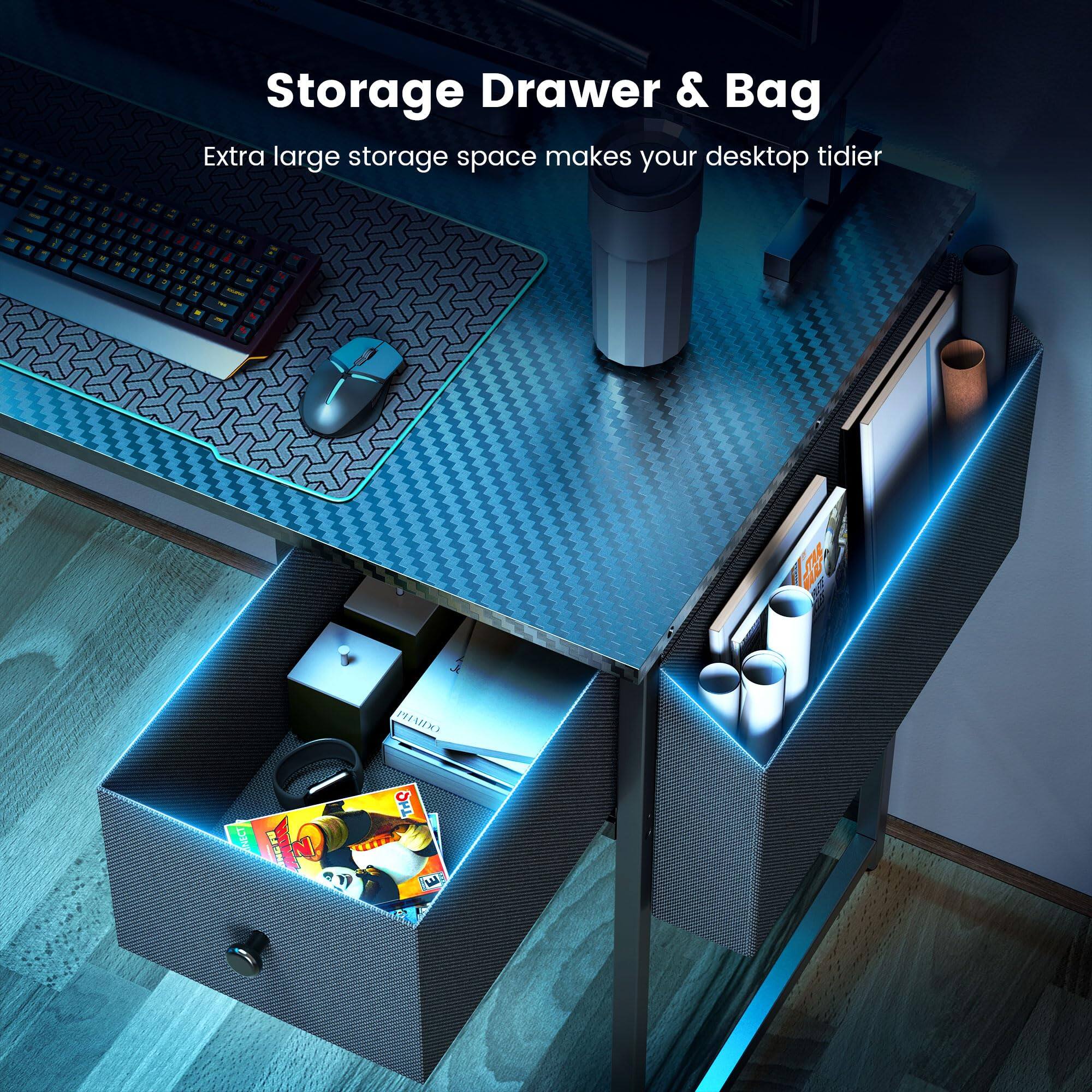 Storage Drawer & Bag

Extra large storage space makes your desktop tidier