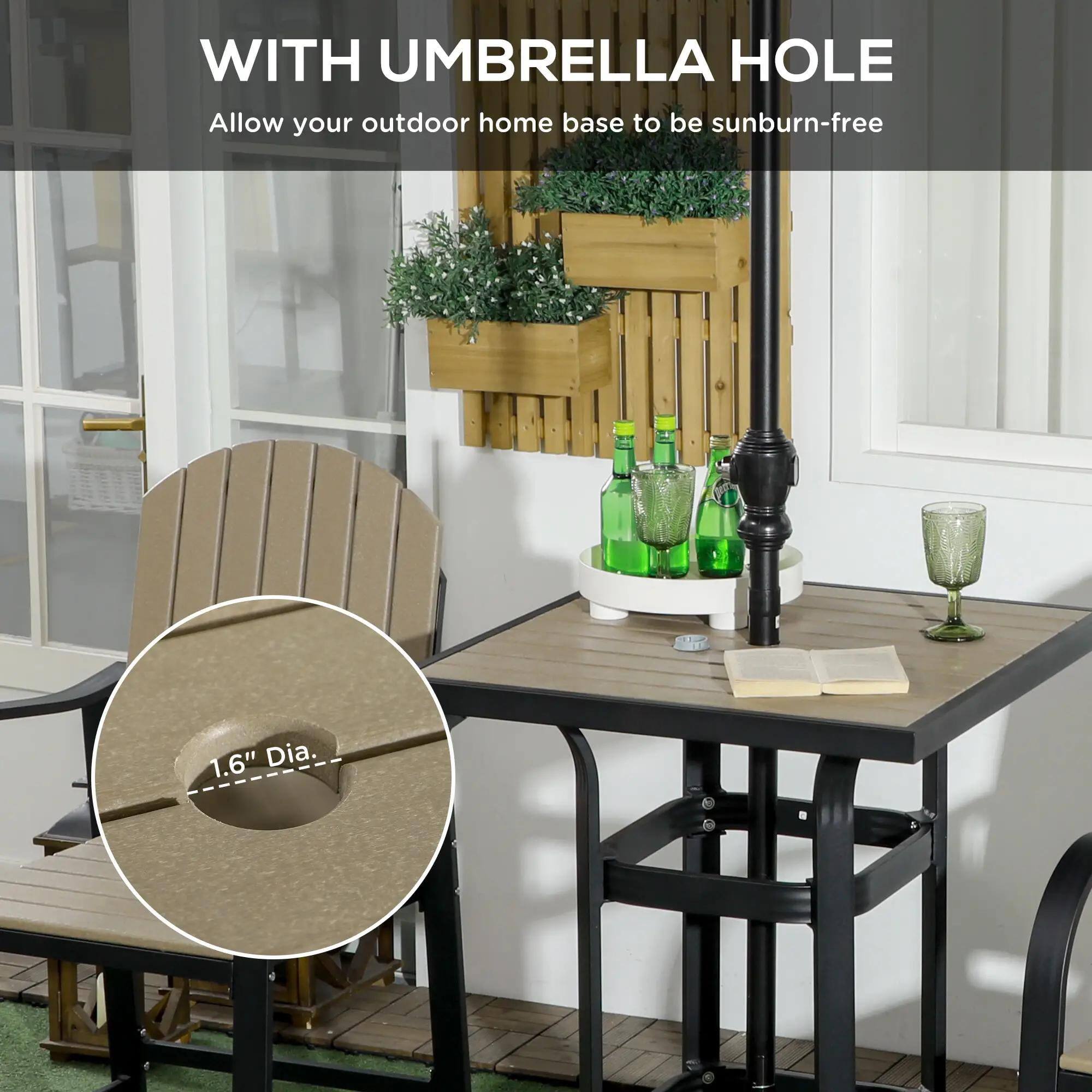 WITH UMBRELLA HOLE 1.6" Dia. Allow your outdoor home base to be sunburn-free