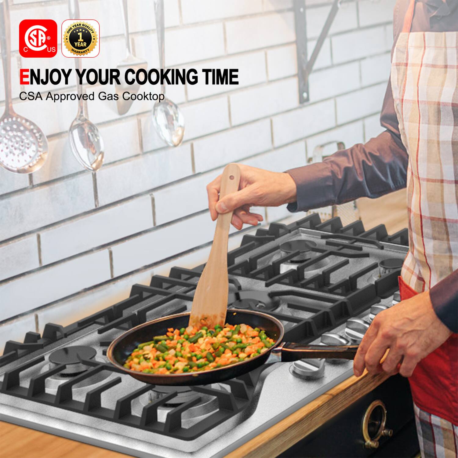 ENJOY YOUR COOKING TIME CSA Approved Gas Cooktop