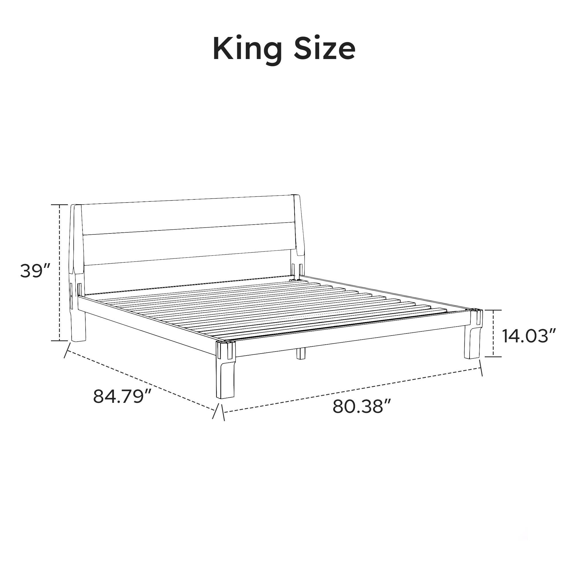 King Size  
39" x 84.79" x 80.38" x 14.03"