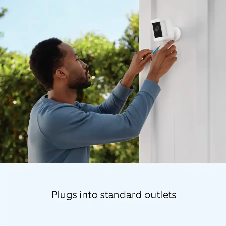 Ring - Spotlight Cam Plus 2-pack Camera Indoor/Outdoor Wireless 1080p Security Cameras - White