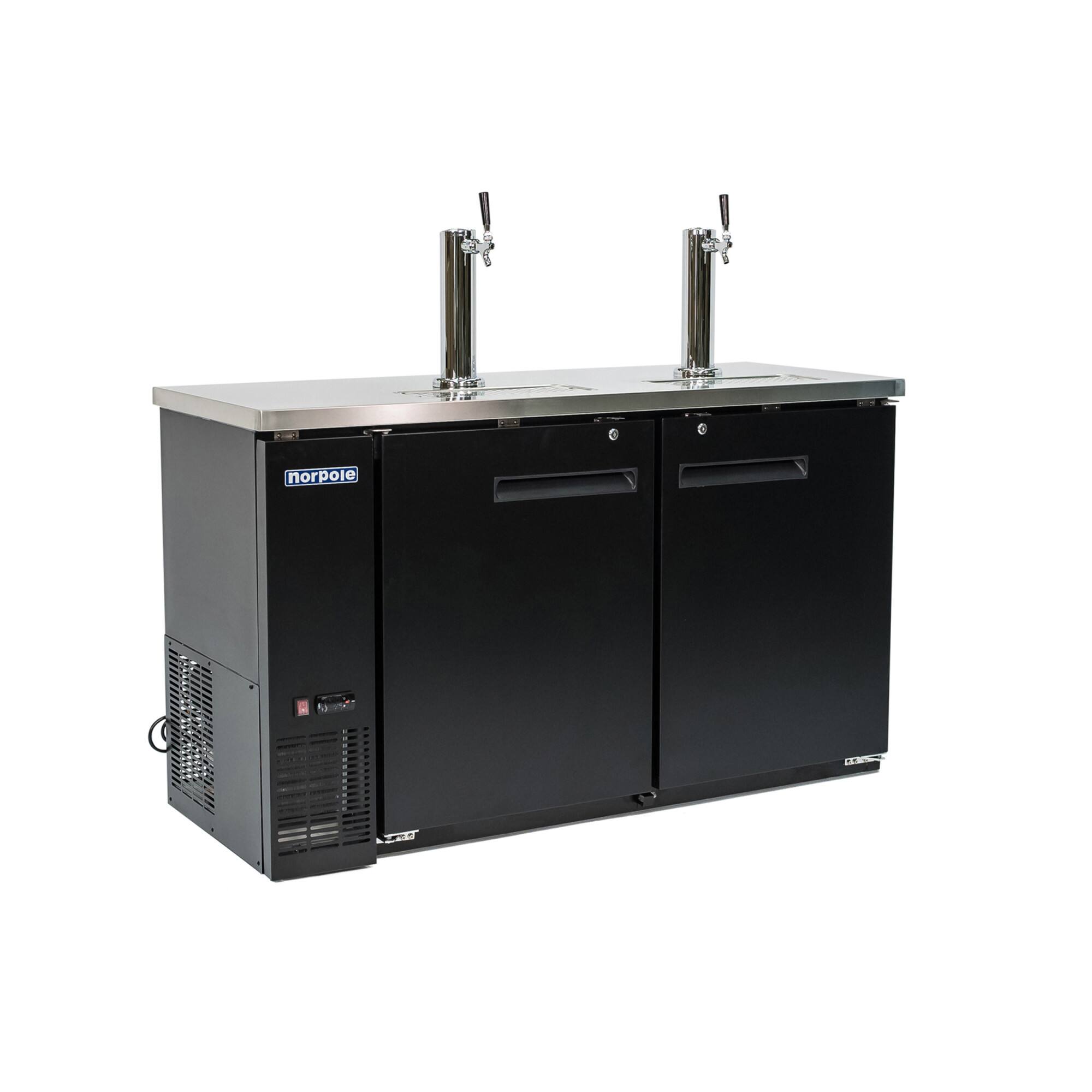 Alt View 4. Magic Chef - Commercial 61 in. 16 cu. ft. 2 Door Direct Draw Beer kegerator Dispenser Tap in Black - Black.