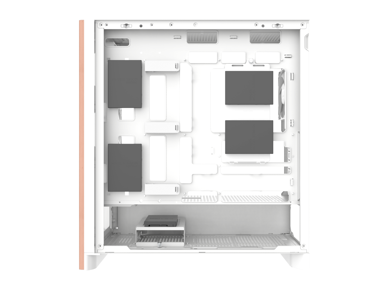 Alt View 7. Thermaltake - Thermaltake S370 WS Computer Case - White - Wood - 4 x 120mm Fan(s) Installed - Mini ITX, Micro ATX, ATX, EATX - Wood.