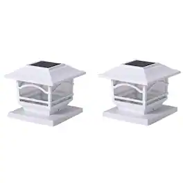 MAXSA Innovations - 41971 Mission-style Solar Post Cap And Deck Railing Lights, 2 Pack - White