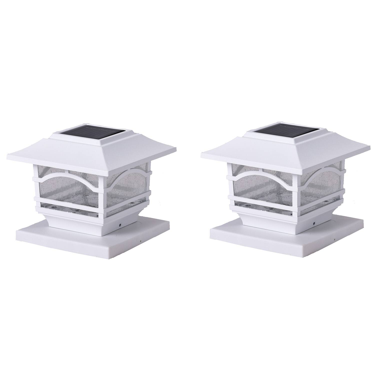 Front. MAXSA Innovations - Maxsa Innovations 41971 Mission-style Solar Post Cap And Deck Railing Lights, 2 Pack (white) - white.