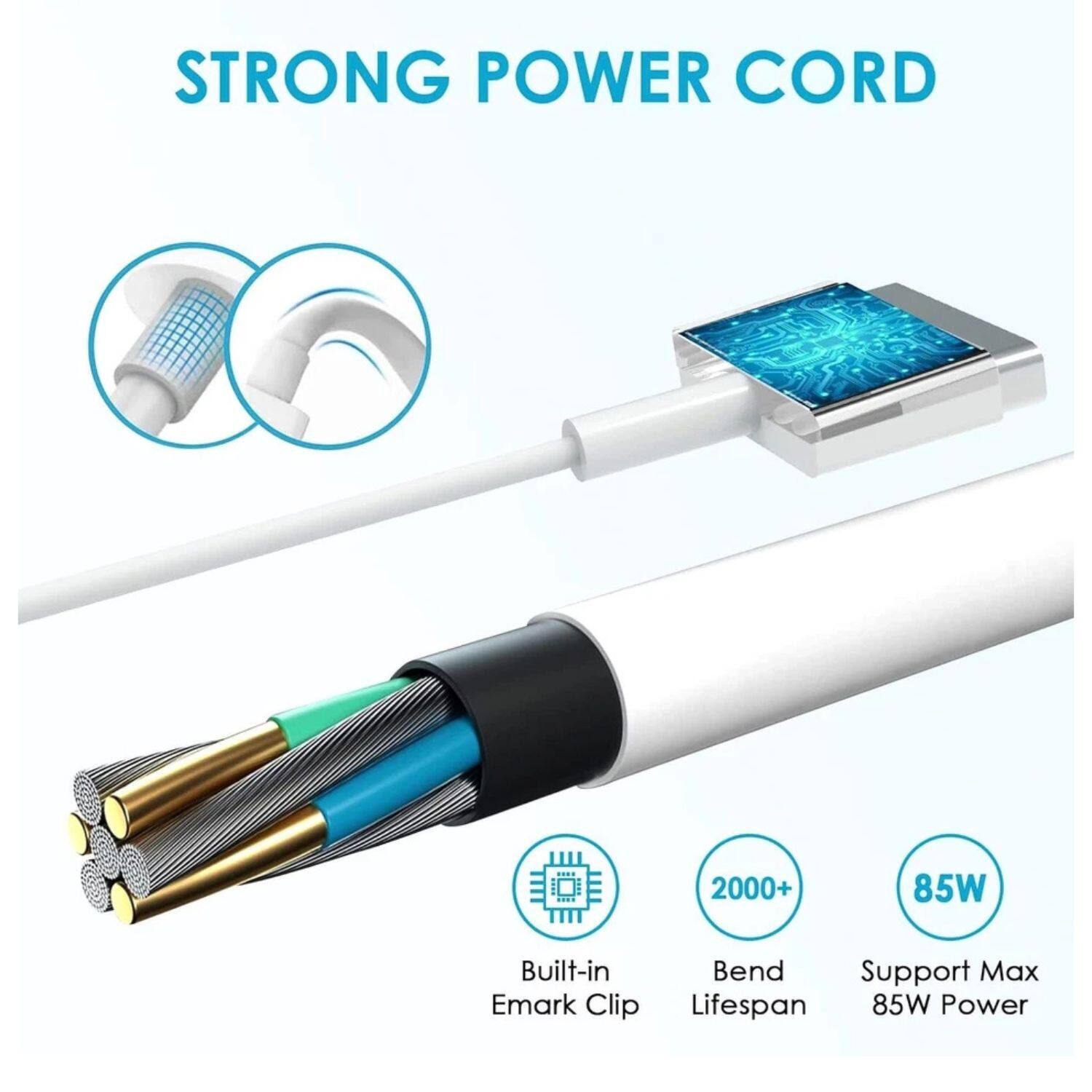 STRONG POWER CORD

- Built-in Emark Clip
- Bend Lifespan 2000+
- Support Max 85W Power