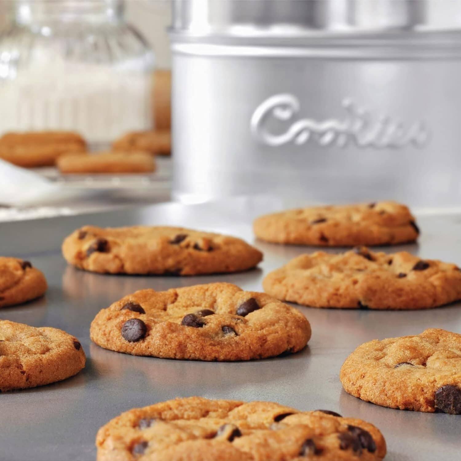 Back. Baker's Secret - Baker's Secret 2x Cookie Sheet 15" Pure Extra Thick Aluminum, Commercial Grade - Silver.