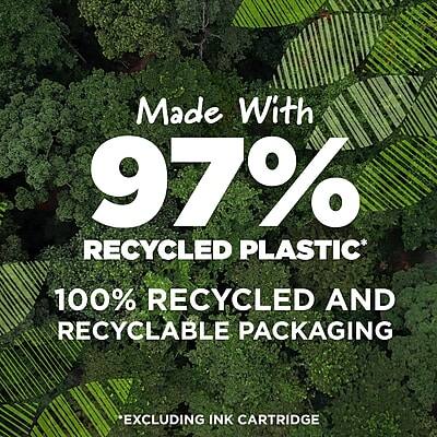 Made With  
97% Recycled Plastic*  
100% Recycled and Recyclable Packaging  
*Excluding Ink Cartridge