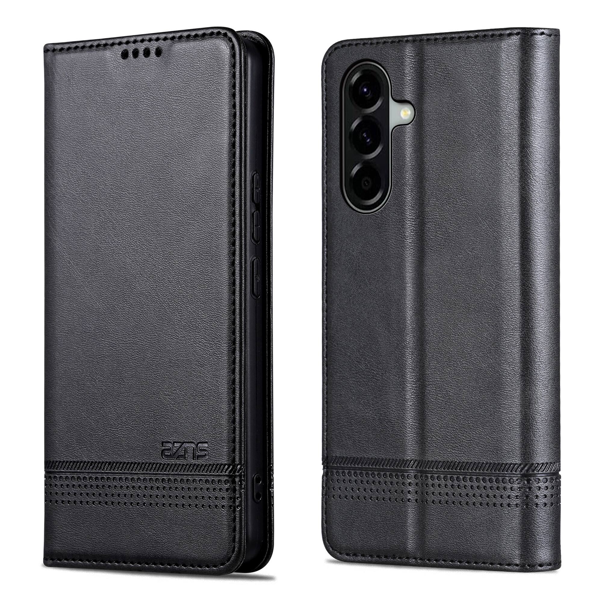 Front. UUCOVER - Wallet Case for Samsung Galaxy A37 5G,PU Leather Wallet Folio Case with Card Slots Shockproof Kickstand Cover - Black.