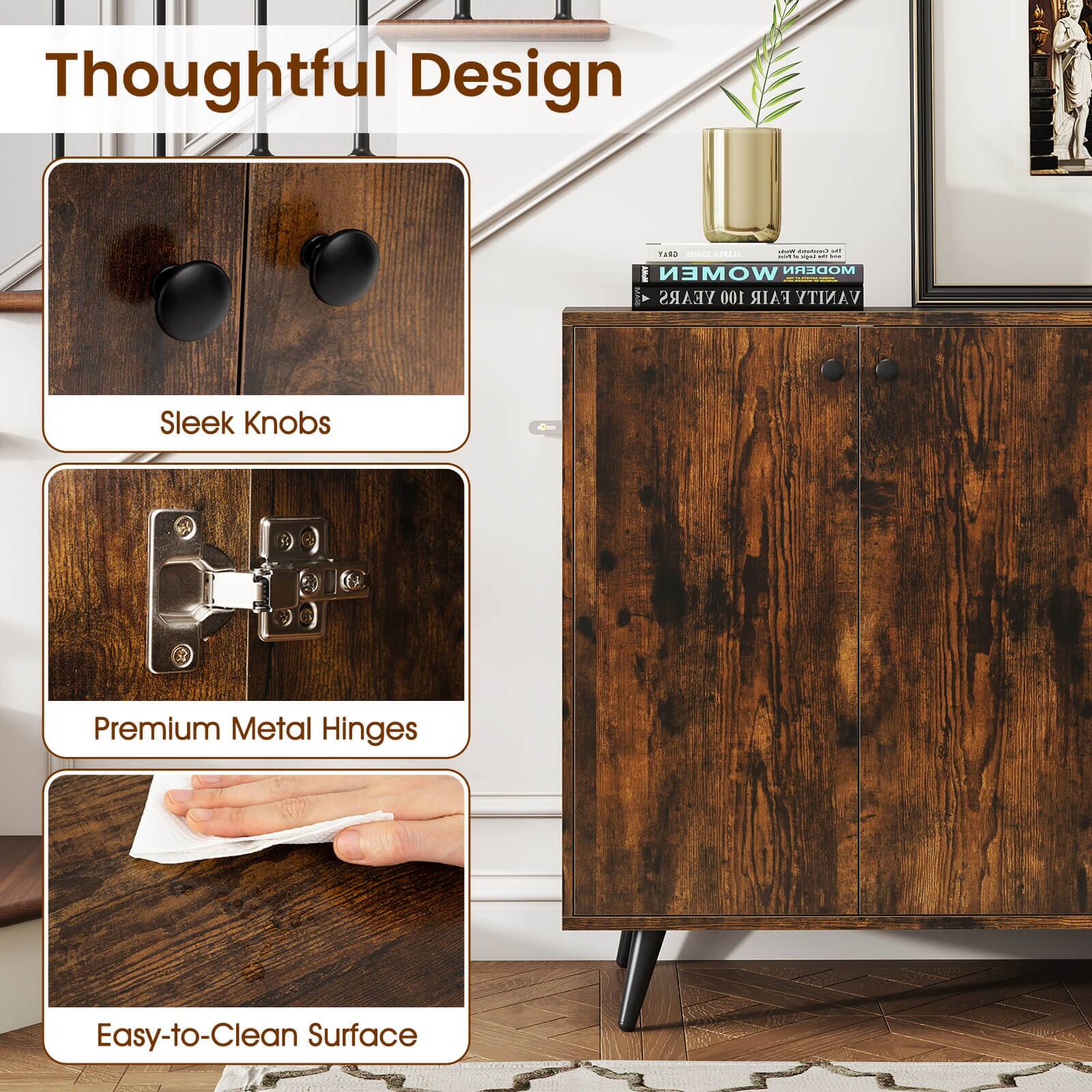Thoughtful Design | Sleek Knobs | Premium Metal Hinges | Easy-to-Clean Surface