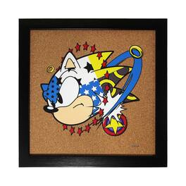 Just Funky - Sonic The Hedgehog 10 x 10 Inch Cork Board Wall Art - Multi-Color