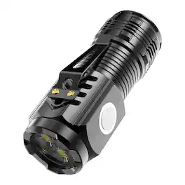 Cluzine - Mini Rechargeable LED Flashlight, Magnetic, 3 LEDs, Type-C Charging,Pocket Clip for Car Repair