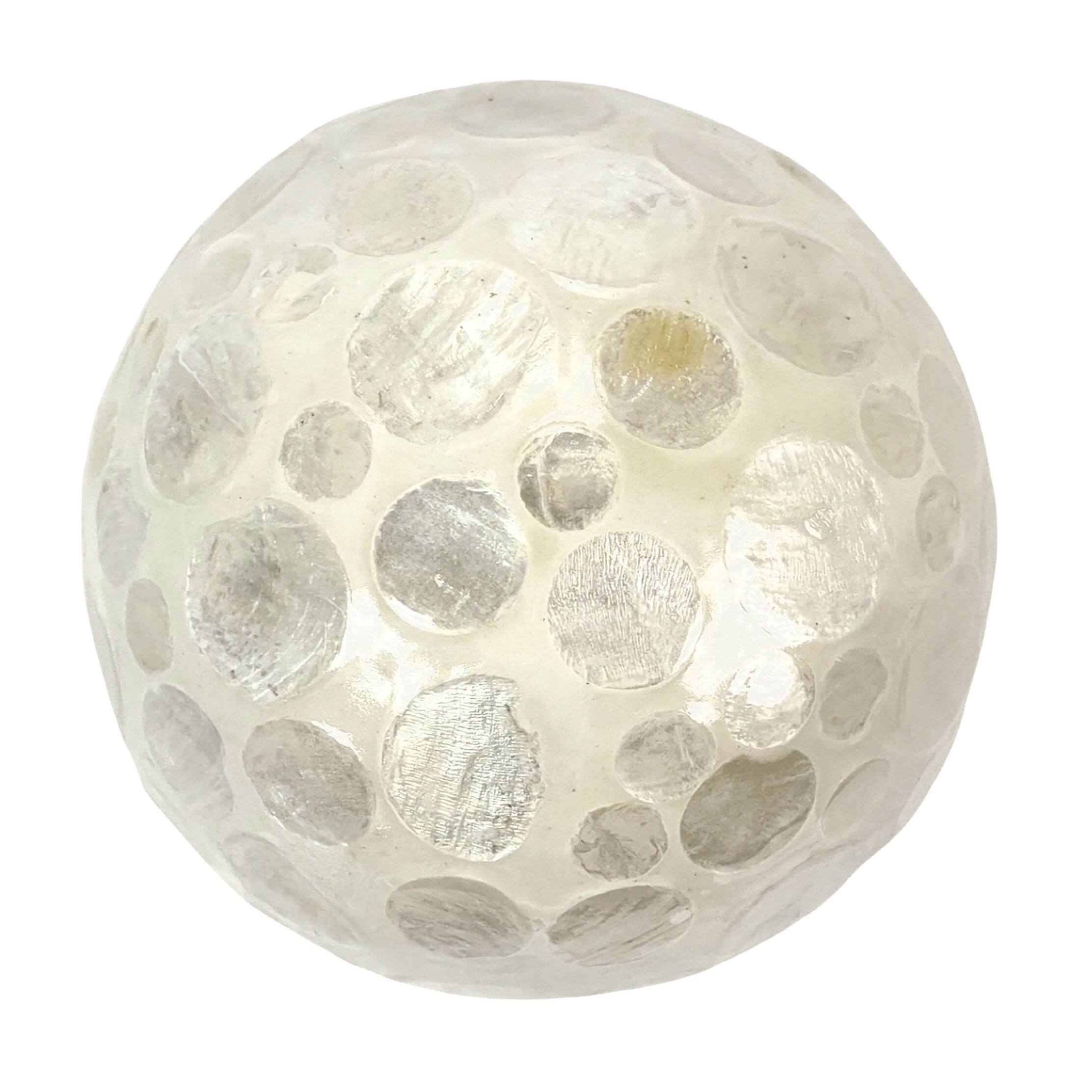 Alt View 1. Things2Die4 - Set of 6 Capiz Shell Deco Spheres 4" White Iridescent Decorative Balls - White.