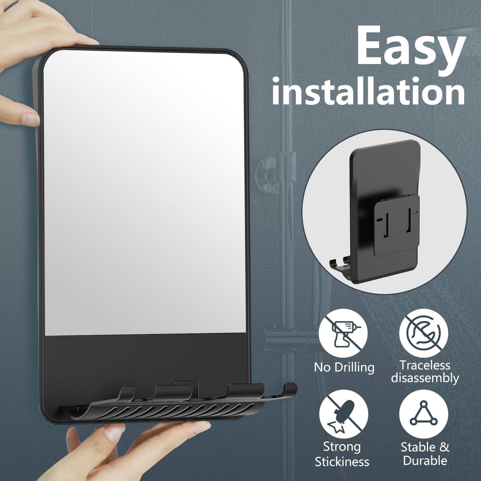 Easy installation

- No Drilling
- Traceless disassembly
- Strong Stickiness
- Stable & Durable