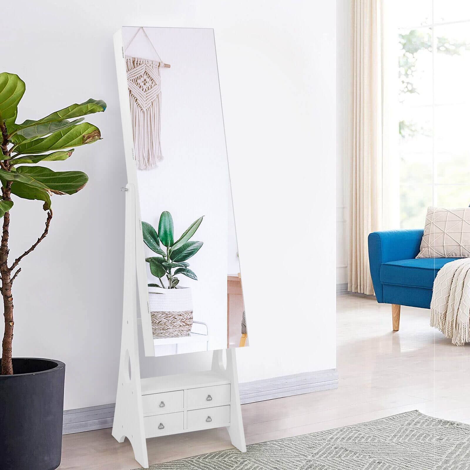 Alt View 9. Ecooso - Freestanding LED Jewelry Armoire with Full-Length Mirror, Lock and 6 Drawers.