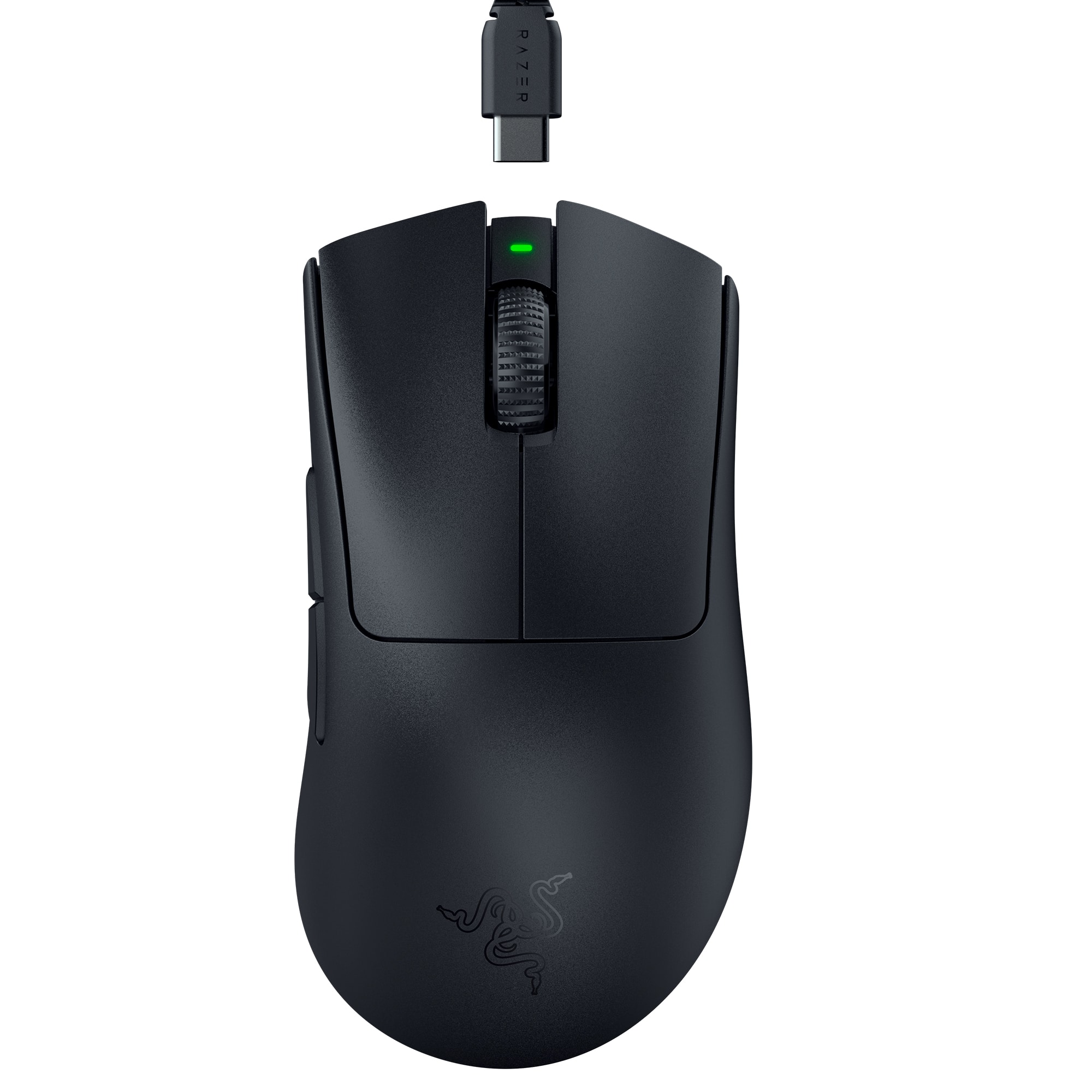 Front. Razer - DeathAdder V3 Pro Lightweight Optical Gaming Mouse with 90 Hour Battery - Black.