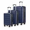 Front. LUGGEX - LUGGEX 3 Piece Expandable Hardside Luggage with Double Spinner Wheels and TSA Lock - EX-Lite - Blue.